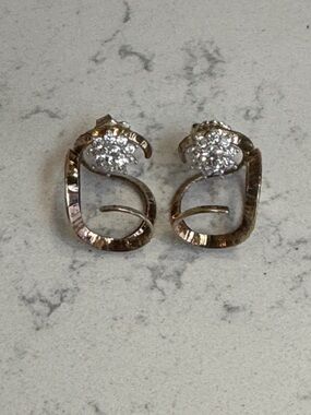Elegant silver Crystal posts and Gold Hoop Earrings that hold any post earrings
